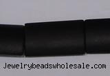 CBS16 15.5 inches 18*30mm rectangle black stone beads wholesale