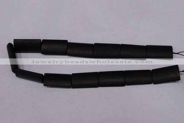 CBS16 15.5 inches 18*30mm rectangle black stone beads wholesale