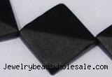 CBS18 15.5 inches 30*30mm diamond black stone beads wholesale