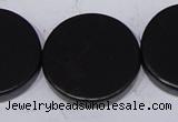 CBS20 15.5 inches 30mm coin black stone beads wholesale