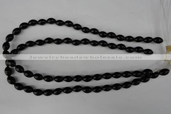 CBS201 15.5 inches 8*12mm rice blackstone beads wholesale