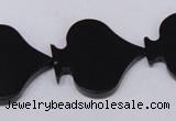 CBS22 15.5 inches 28*28mm heart black stone beads wholesale