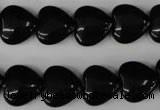 CBS232 15.5 inches 14*14mm heart blackstone beads wholesale