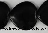 CBS236 15.5 inches 30*30mm heart blackstone beads wholesale