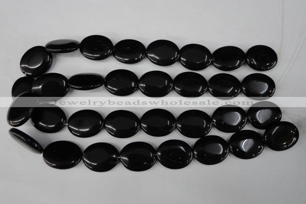 CBS253 15.5 inches 20*25mm oval blackstone beads wholesale