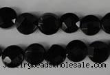 CBS292 15.5 inches 10mm faceted coin blackstone beads wholesale