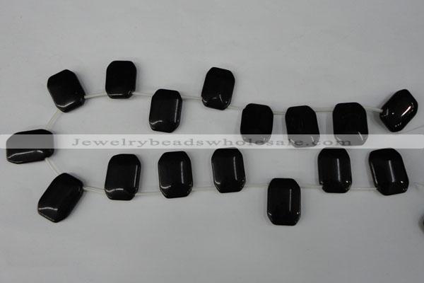 CBS345 Top-drilled 18*25mm rectangle blackstone beads wholesale