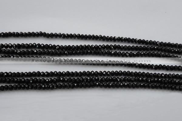 CBS506 15.5 inches 2*3mm faceted rondelle A grade black spinel beads