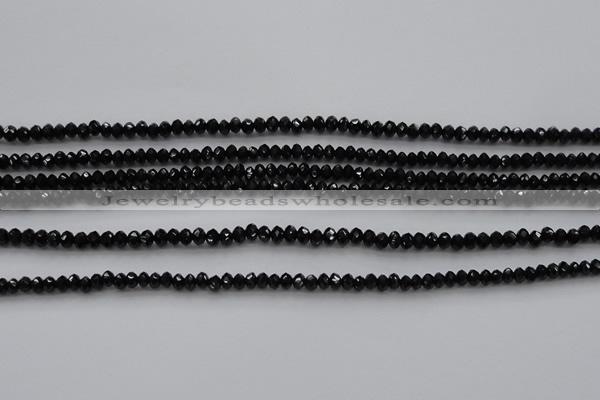 CBS511 15.5 inches 2*3mm faceted rondelle AA grade black spinel beads