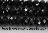 CBS515 15.5 inches 5*7mm faceted rondelle AA grade black spinel beads