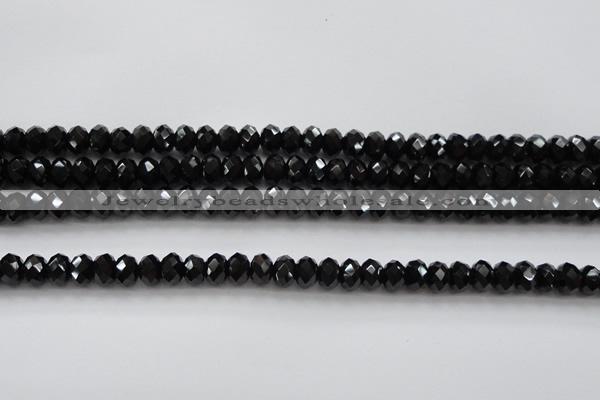 CBS515 15.5 inches 5*7mm faceted rondelle AA grade black spinel beads