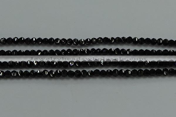 CBS528 15.5 inches 2.5*4mm lantern-shaped natural black spinel beads