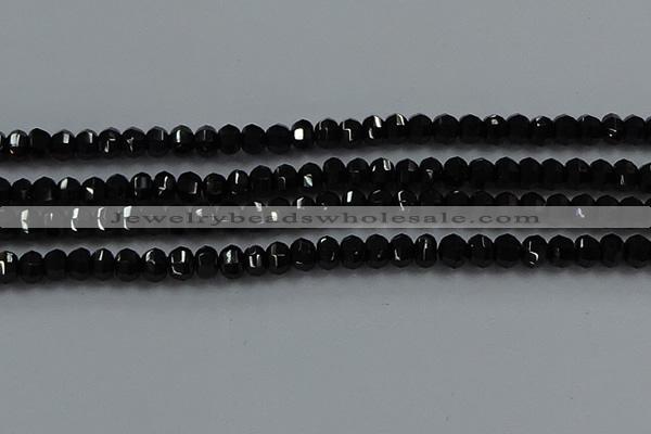 CBS529 15.5 inches 3*5mm lantern-shaped natural black spinel beads