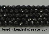 CBS534 15.5 inches 3mm faceted round black spinel beads