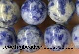 CBS605 15.5 inches 14mm round blue spot stone beads wholesale