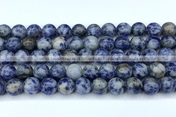 CBS615 15 inches 10mm round blue spot stone beads, 2mm hole