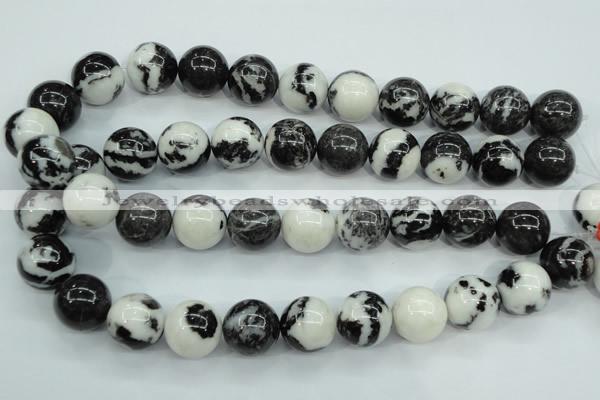 CBW107 15.5 inches 18mm round black & white jasper beads