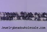 CBW150 15.5 inches 4mm round matte black & white jasper beads