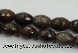 CBZ108 15.5 inches 10*13mm faceted rice bronzite gemstone beads