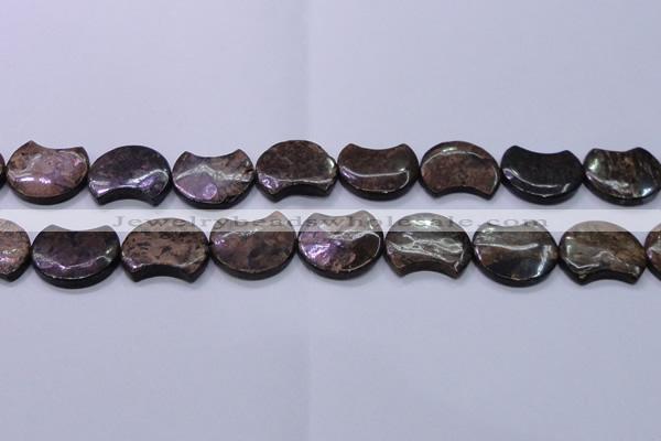 CBZ112 15.5 inches 20*24mm curved moon bronzite gemstone beads