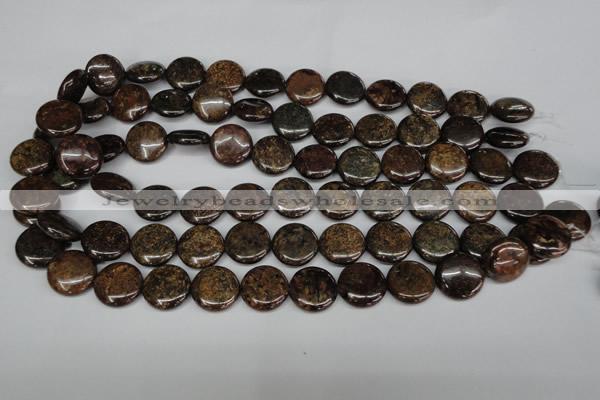 CBZ211 15.5 inches 16mm flat round bronzite gemstone beads