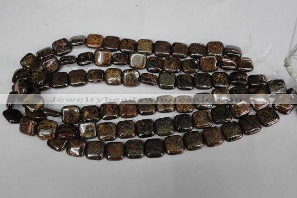 CBZ227 15.5 inches 14*14mm square bronzite gemstone beads