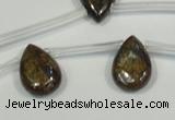 CBZ255 Top-drilled 8*12mm flat teardrop bronzite gemstone beads