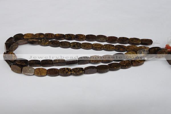 CBZ426 15.5 inches 10*14mm flat drum bronzite gemstone beads