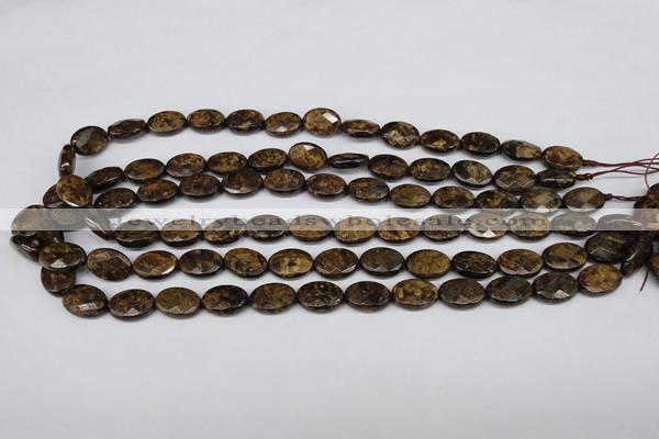 CBZ436 15.5 inches 10*14mm faceted oval bronzite gemstone beads