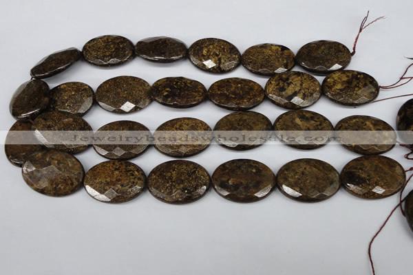 CBZ440 15.5 inches 22*30mm faceted oval bronzite gemstone beads