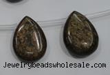 CBZ500 Top-drilled 10*14mm flat teardrop bronzite gemstone beads