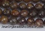 CBZ612 15.5 inches 8mm faceted round bronzite gemstone beads