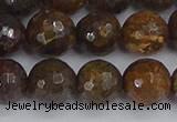 CBZ614 15.5 inches 12mm faceted round bronzite gemstone beads