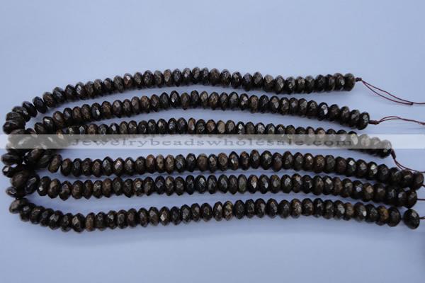 CBZ65 15.5 inches 6*10mm faceted rondelle bronzite gemstone beads