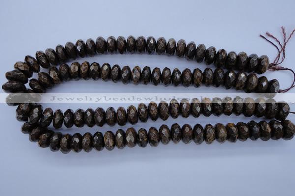 CBZ66 15.5 inches 7*14mm faceted rondelle bronzite gemstone beads