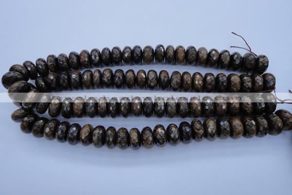 CBZ67 15.5 inches 8*16mm faceted rondelle bronzite gemstone beads