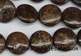 CBZ73 15.5 inches 16mm flat round bronzite gemstone beads