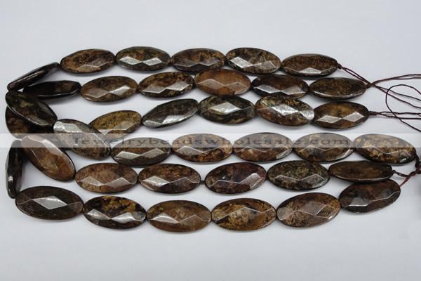 CBZ81 15.5 inches 15*30mm faceted oval bronzite gemstone beads