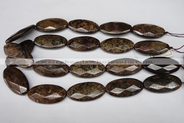 CBZ82 15.5 inches 20*40mm faceted oval bronzite gemstone beads