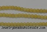 CCA02 15.5 inches 4mm round yellow calcite gemstone beads wholesale