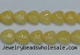 CCA11 15.5 inches 10*10mm heart yellow calcite gemstone beads