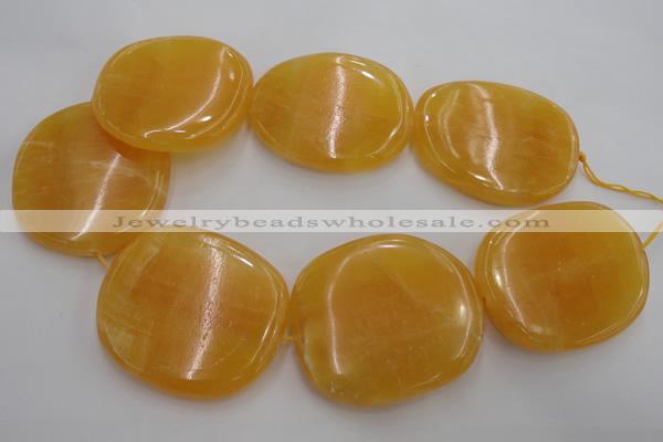 CCA30 15.5 inches 35*38mm – 40*42mm freeform calcite gemstone beads