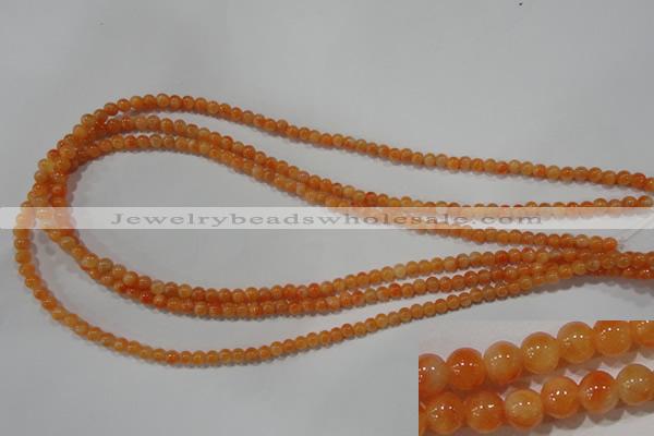 CCA300 15.5 inches 4mm round orange calcite gemstone beads wholesale