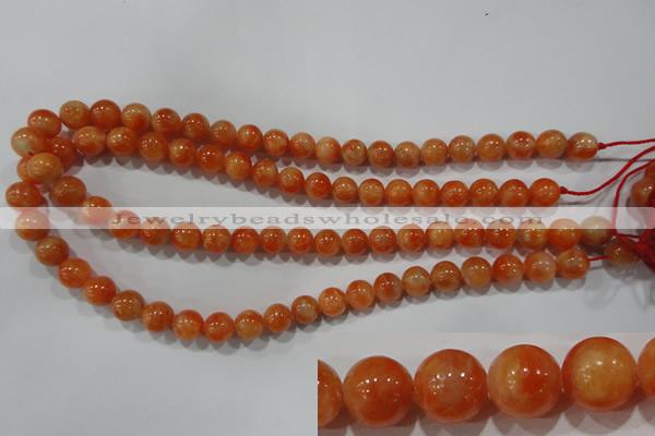 CCA303 15.5 inches 10mm round orange calcite gemstone beads wholesale