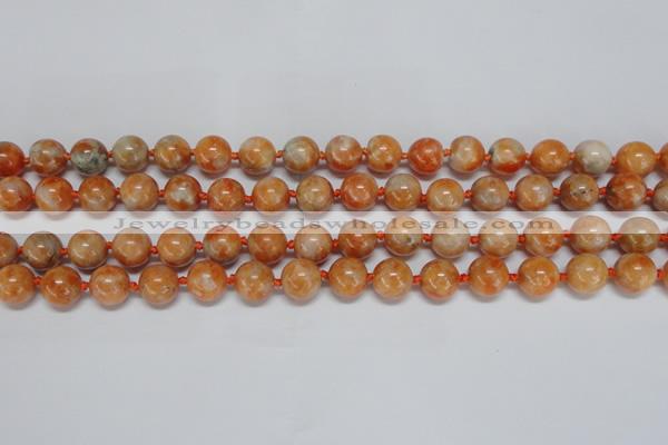 CCA452 15.5 inches 8mm round orange calcite gemstone beads