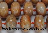 CCA460 15.5 inches 10*16mm rondelle orange calcite gemstone beads