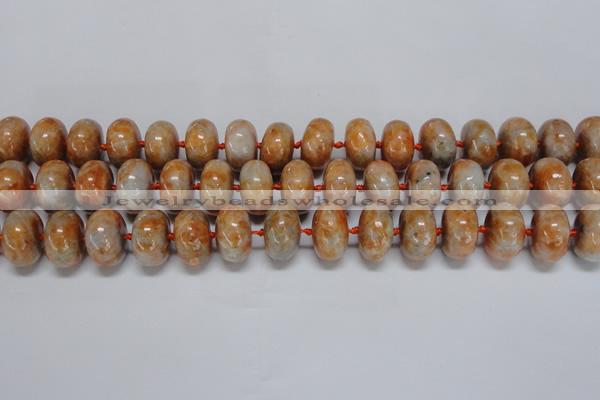 CCA460 15.5 inches 10*16mm rondelle orange calcite gemstone beads