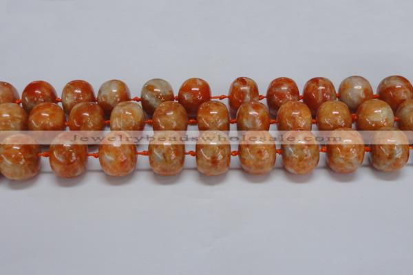 CCA461 15.5 inches 15*20mm rondelle orange calcite gemstone beads