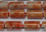 CCA465 15.5 inches 8*16mm tube orange calcite gemstone beads