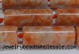 CCA466 15.5 inches 12*30mm tube orange calcite gemstone beads